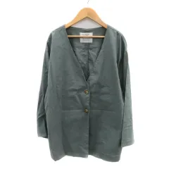 ベイフロー BAYFLOW ノーカラージャケット ミドル丈 麻 リネン オーバーサイズ 3 カーキ /YK24のサムネイル