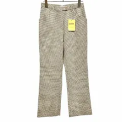 【新品】McGREGOR 若干薄手 パンツ チェック 少しフレア ポリエステル×レーヨン×ポリウレタン 64-91 緑×茶系×ベージュ レディース