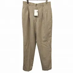 【新品】[印象N] NEWYORKER ニューヨーカー パンツ メンズ [ウエスト75-77/ヒップ99-101] ベージュ 毛100% ジップフライ テーパード 少し薄手 春夏 裾ダブル 裾あたりまで裏地付き 2タックのサムネイル