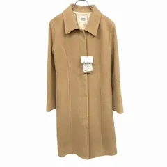 【新品】[印象N] PRIVATE LABEL プライベートレーベル ステンカラーコート レディース M ベージュ 毛×アンゴラ×ナイロン×カシミヤ フライフロント ボタン留め 無地 内ポケット無し ウエストの両サイドにポケットあり 少し薄手 メルトン 長袖のサムネイル