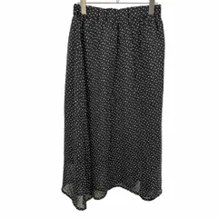 【新品】RAGEBLUE シフォンスカート ロング ヒョウ柄 プチレオパード ウエストゴム ポリ100% F ブラック 黒×オフホワイト レディース