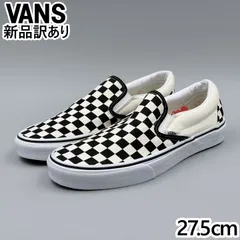 【新品】VANS スリッポン ブラック/ホワイト チェック USA9.5/27.5cm スニーカー VN000EYEBWW ヴァンズ USA企画 (vn148)