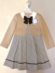 【新品未使用】フォーマルワンピース セットアップ 120cm 女の子 入学式 卒園式 発表会 リボン付き