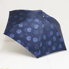折りたたみ傘 LANVIN COLLECTION ランバンコレクション USED美品 エレガントローズ ネイビー 55cm FA9483