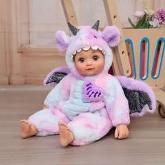新品 Cloveray 18インチ リボーンドール 手作り 新生児ドール 手作りのリアルな生活の赤ちゃんの人形 ドラゴンのぬいぐるみ服布体ビニールの腕と足付き 磁気おしゃぶり 誕生日プレゼント ギフト （名前 Elowen） (Contemplative)