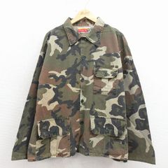 リーバイス 迷彩 ジャケット 襟長袖 2X ビッグサイズ 緑 綿 カジュアル 