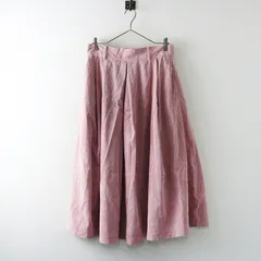 大きいサイズ アズノゥアズオオラカ AS KNOW AS olaca コーデュロイタックスカート F＼ピンク フレア ゴム【2400014893458】