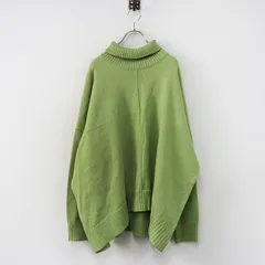 美品 大きいサイズ アズノゥアズオオラカ AS KNOW AS olaca ワイドタートルバサリプルオーバー F＼グリーン ニット【2400014893304】