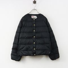 n1395【ダンサー】ノーカラー ダウンジャケット ネイビー - メルカリ