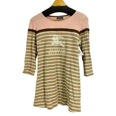 バーバリーブルーレーベル BURBERRY BLUE LABEL ビックロゴプリント ボーダー ミニワンピース レディース EUR：38 