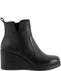 ブエノ レディース シューズ ブーツ・レインブーツ プラットフォーム レザー Bueno Laura Leather Platform Wedge Booties Black ブラック