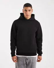 エイソス メンズ アウター パーカー・スウェット スキューバ パーカー ASOS DESIGN hoodie in scubastyle fabric Black ブラック