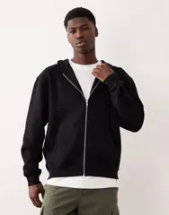 エイソス メンズ アウター パーカー・スウェット リラックスフィット パーカー ASOS DESIGN essentials relaxed fit zip up hoodie Black ブラック