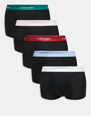 カルバンクライン メンズ アンダーウェア トランクス ローライズ コットン Calvin Klein Icon Cotton Stretch 5pack low rise trunks with colored waistbands Multi マルチカラー