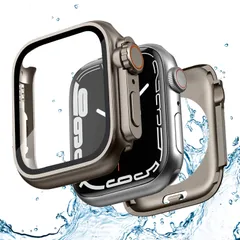 ILYAML for Apple Watch ケース 45mm 44mm 対応 と互換性があり 数秒で Ultra シリーズの外観に変換できます 360度全面防水 バンド 水泳・スポーツ専用 ガラスフィルム 一体型 apple watch 用 カバー 360フ