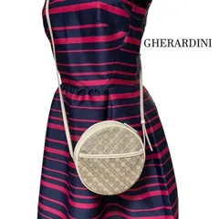 ゲラルディーニ　GHERARDINI　モノグラムソフティー　高品質ナイロンレザー　ショルダーバッグ　ベージュホワイト