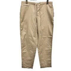 【新品】UNIQLO|INES DE LA FRESSANGE スラブコットン イージーパンツ テーパード 無地 綿×麻 コットン×リネン L ベージュ レディース