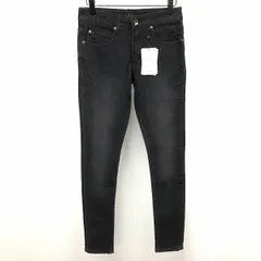 【新品】[印象N] ZIP FIVE ジップファイヴ パンツ / ジーンズ / ジーパン メンズ XS ダークネイビー(黒？) 綿×ポリエステル×ポリウレタン ジップフライ テーパード 若干ストレッチ スキニー デニム USED加工のサムネイル