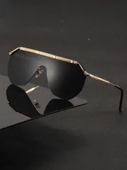 アクセサリー メンズ アイアクセサリー 夏のビーチ旅行 アウトドア 旅行に最適な1/2ペア ブラックメタルフレームファッショングラス メンズ用