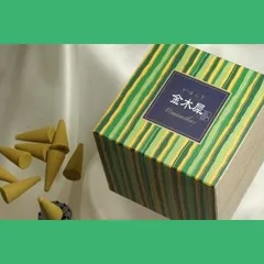 日本香堂(Nippon Kodo) かゆらぎ 金木犀 コーン 12個入 香立付 ホワイト 12個 (x 1)