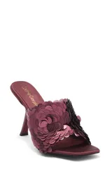 ジェフリー キャンベル レディース シューズ サンダル スパンコール Jeffrey Campbell Bailar Sequin Sandal Wine Satin Combo ワイン