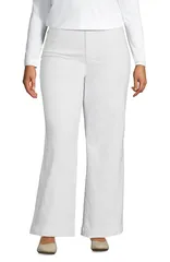 ランズエンド レディース ボトムス デニムパンツ ワイドレッグ ジーンズ Lands End Recover High Rise Wide Leg Blue Jeans White ホワイト