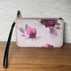 【美品】kate spade フラワー リストレット ポーチ ピンク