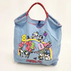 Ball&Chain/PEANUTS 新品 コラボ Birthday SNOOPY (M) エコバッグ トートバッグ ブルー レディース ボールアンドチェーン/ピーナッツ【中古】6-0321G∞