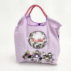 Ball&Chain/PEANUTS 新品 コラボ スヌーピー P.Mirror ball (M) 刺繍 エコバッグ トートバッグ ラベンダー レディース ボールアンドチェーン/ピーナッツ【中古】6-0321G∞