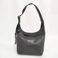 COACH レザー 肩掛け ショルダーバッグ ブラック レディース コーチ【中古】6-0321G∞