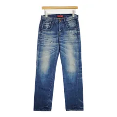 RED CARD ヴィンテージ加工 ストレート 23インチ 日本製 デニムパンツ ブルー レディース レッドカード【中古】6-0321G△