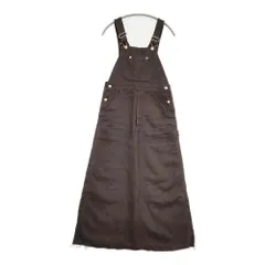 DELIY LINEN CANVAS JUMPER DRESS 定価48400円 ジャンパースカート カットオフ リネン サロペット ブラウン レディース デリー【中古】6-0321M△