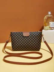 バッグ レディース ショルダーバッグ 防水軽量 ビジネス カジュアル オールオーバープリント スクエアバッグ、ティーンガール、女性、大学生、新人社員向けビンテージ スタイルのオフィス、大学、仕事、ビジネス、通勤に最