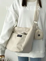 バッグ レディース ショルダーバッグ 軽量、ビジネスカジュアル文字パッチデコレーションスクエアバッグ コインケース付き、ティーン、女子学生、社会人女性向け、オフィス、学校、通勤、アウトドア、旅行に最適、トレンディな