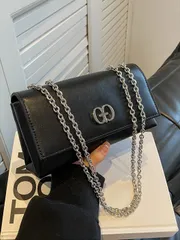 バッグ レディース ショルダーバッグ ミニマリスト デザイン フラップ式 スクエア バッグ ガールズ 小さい 金属装飾 韓国風