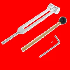 音叉128Hzチューナー ハンマー付き音叉チューニングフォーク YFFSFDC ヒーリング癒し ヨガ/チャクラ/サウンドセラピー/リフレックスなどに適用 (シルバー)