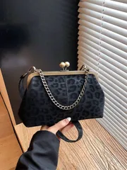 バッグ レディース ショルダーバッグ 新作秋冬ファッション レトロ豹柄 ショルダーバッグ、ボヘミアン調クロスボディバッグ、カラーブロック ハンドバッグ ショルダーストラップ付き、レディース イブニングドレス用バッグ