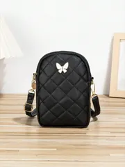 バッグ レディース ショルダーバッグ ダイヤモンドパターン刺繍リボン装飾 レディース スマホバッグ クロスボディバッグ バレンタイン