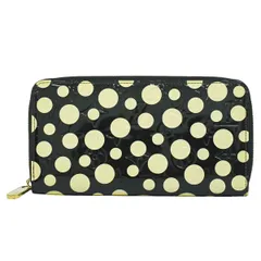 本物 ルイヴィトン LOUIS VUITTON LV ジッピーウォレット モノグラム ヴェルニ ドットインフィニティ 草間彌生 長財布 ブラック ホワイト M91573 ビトン 財布 ウォレット 中古・