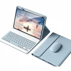 【新品】 2025/2024 iPad Pro 11インチ (M5/M4) 対応 キーボードケース 可愛い カラーキーボード カバー マグネット 分離式 ビジネス 学生 女性 人気,霧ブルー 0