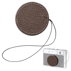 【新着商品】富士フイルム instax mini Evo 落下/紛失防止ストラップ付き レンズ保護アクセサリー 軽量 本革製レンズキャップ適用Fujifilm 汚れ防止 防水 防塵 傷防止 (コーヒーブラウン)