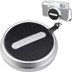 【特価商品】X100V X100S X100 X100F X100VI X100T Fujifilm 用 落下 ストラップ付き 紛失 レザーステッカー 防止 レンズキャップ レザーレンズカバー JJC Nappaレザー製のサムネイル