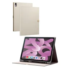 【新品】 エレコム iPad Air 第5/4世代 iPad Air 10.9インチ(第5世代 第4世代) フラップケース ソフトレザー ＆me Apple Pencil収納 フリーアングル グレージュ TB-A23MWVJMGB 1