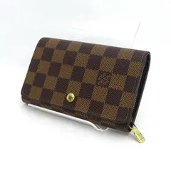 LOUIS VUITTON / ルイヴィトン ◆二つ折り財布 ポルトモネ ビエ トレゾール ダミエ エベヌ N61730 【財布/サイフ/ウォレット/wallet/コイン】 ブランド【中古】 
