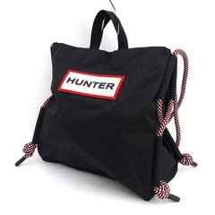 HUNTER / 獵人 ◆旅行用 尼龍防撕裂托特包/兩用/標誌/尼龍/黑色 【包/袋/包/鞄/包包】 女性時尚【二手】