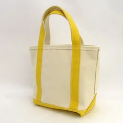 L.L.Bean / エルエルビーン ◆トートバッグ/キャンバス/無地/ホワイト×イエロー 【バッグ/バック/BAG/鞄/カバン】 レディースファッション【中古】 