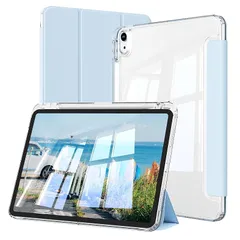 【新品】 KTGGHG iPad 11世代（A16）2025年 11インチ、iPad 10世代 2022年（10.9インチ）対応ケース ペンホルダー付き、透明、スリム設計、ハードバックと柔らかいTPUフレーム、自動スリープ／ウェイク機能 （水色） 1