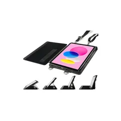 【新品】 SLYDA iPad 10.9インチ 第10世代 (2022年) / iPad 11インチ(A16) 第11世代 (2025年) 2モデル対応 マルチアングル スタンド ケース 肩掛け 首掛け ショルダー Apple Pencil 収納可 名刺入 0