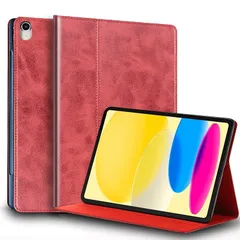 【新品】 Gexmil ケース iPad 第11世代 (A16) 11 インチ 2025,10世代専用,10.9 インチ (2022)高級レザー製 耐衝撃性 軽量 防指紋 防滑,オートスリープ/ウェイク,アジャスタブルスタンド,レッド 1