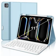 【新品】 [2025年新登場] iPad Pro 11（M5 M4）キーボード ケース 人気 軽量 iPad Pro 11 インチ キーボード 脱着式 ペンシルホルダー付き Bluetoothキーボードカバー 耐衝撃 スタンド機能付き 全面保護 多角度調整 0